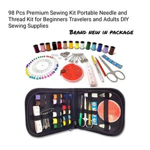 New 98 piece professional sewing kit craft kit travel sewing case & supplies